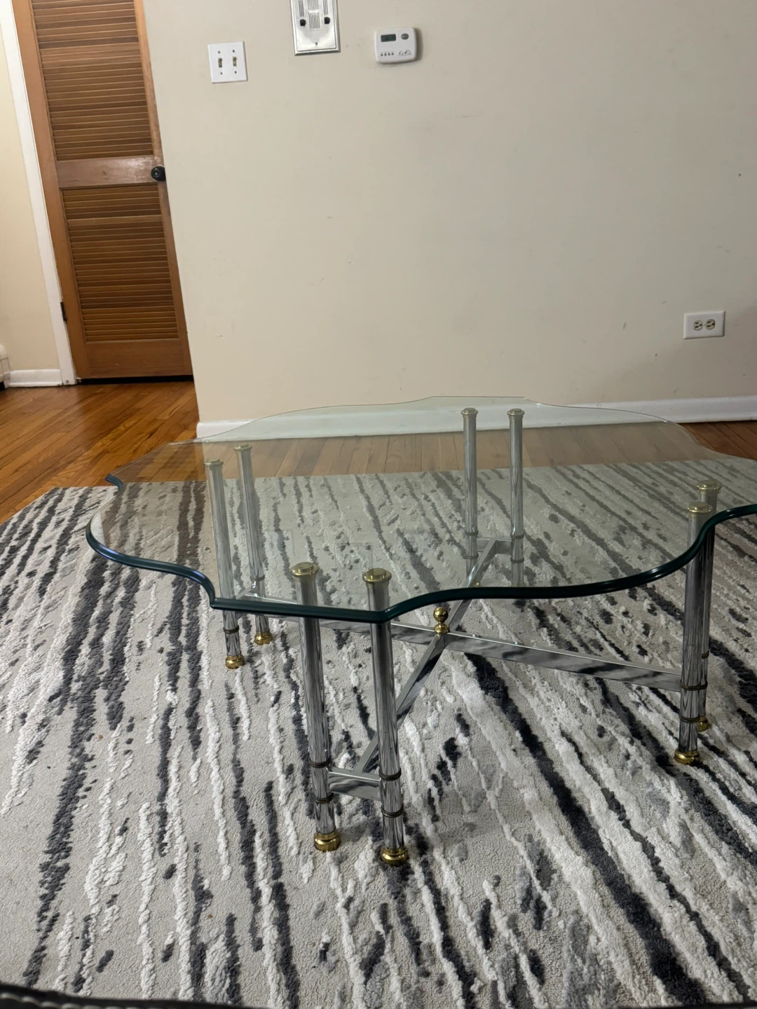 Glass and Chrome Coffee Table - photo 3