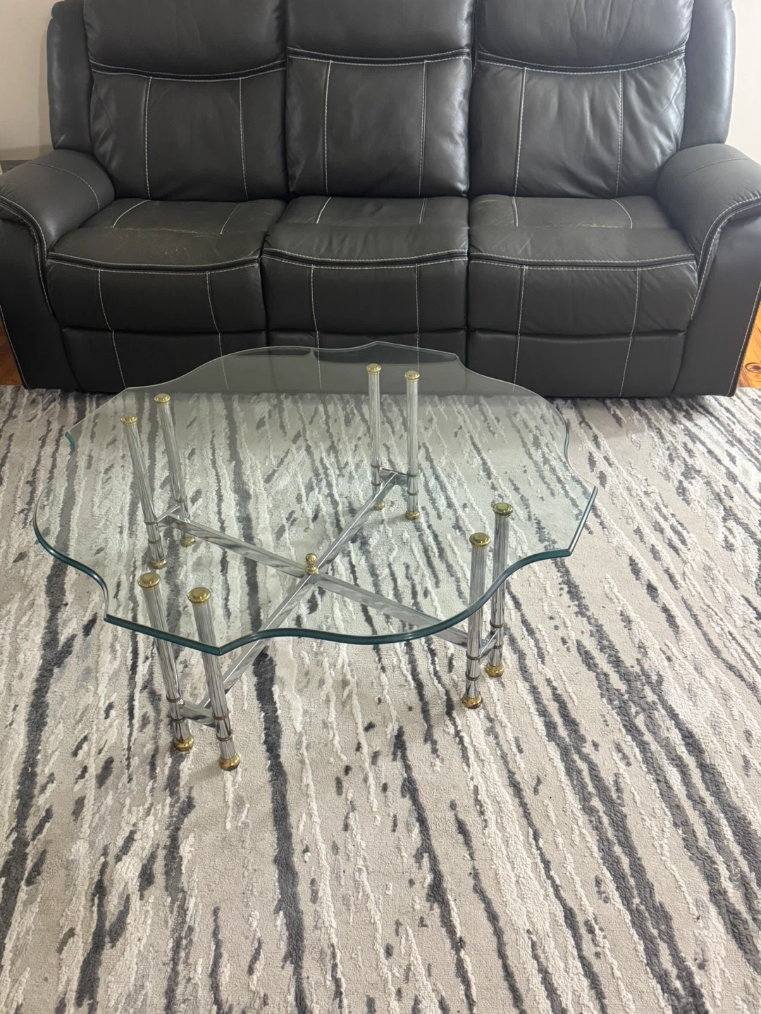 Glass and Chrome Coffee Table - photo 2