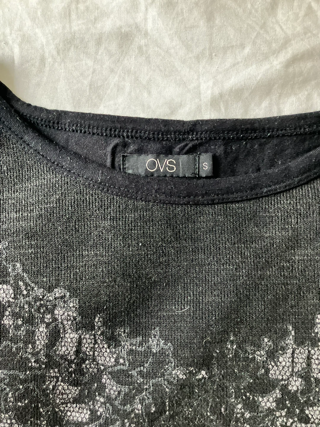 Black Lace Detail T-Shirt - Size S - photo 2