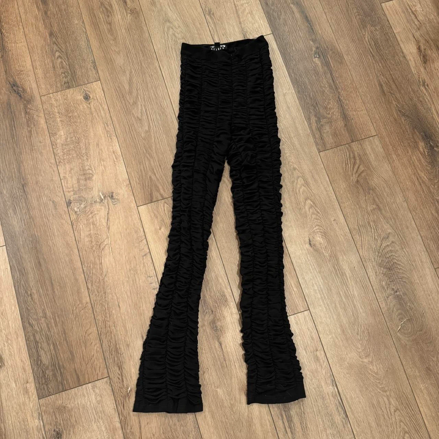 I.AM.GIA Black Ruched Flare Pants - photo 2