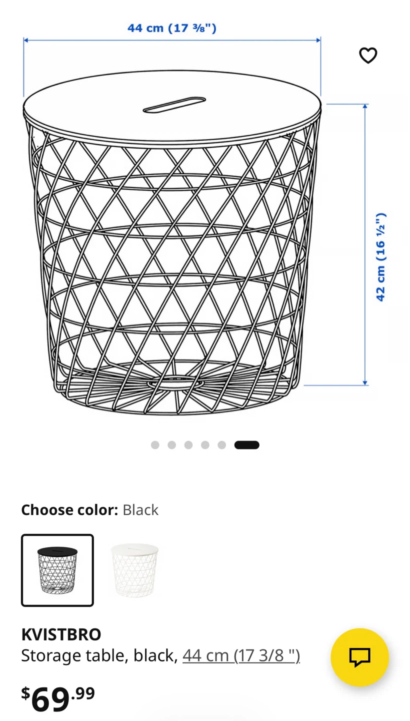 IKEA KVISTBRO Storage Table - Black