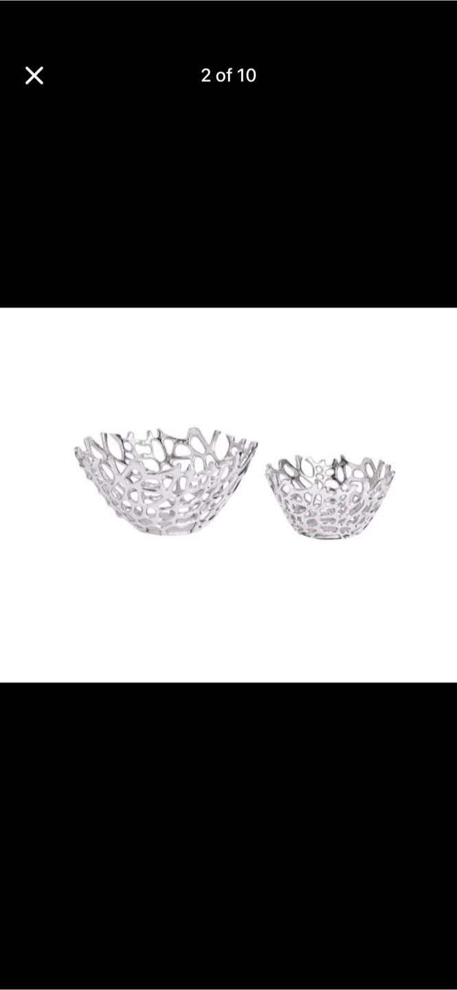 Set of Decorative Metal Bowls