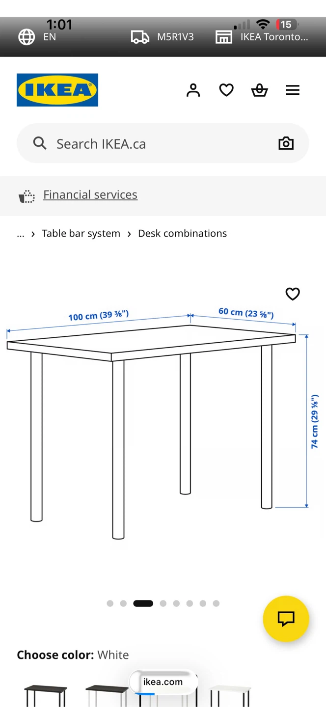 IKEA White Desk Table Top with Legs - photo 2