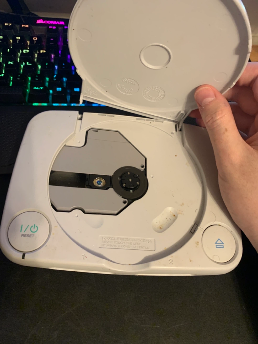 Sony PlayStation 1 Console broken left hinge WORKING