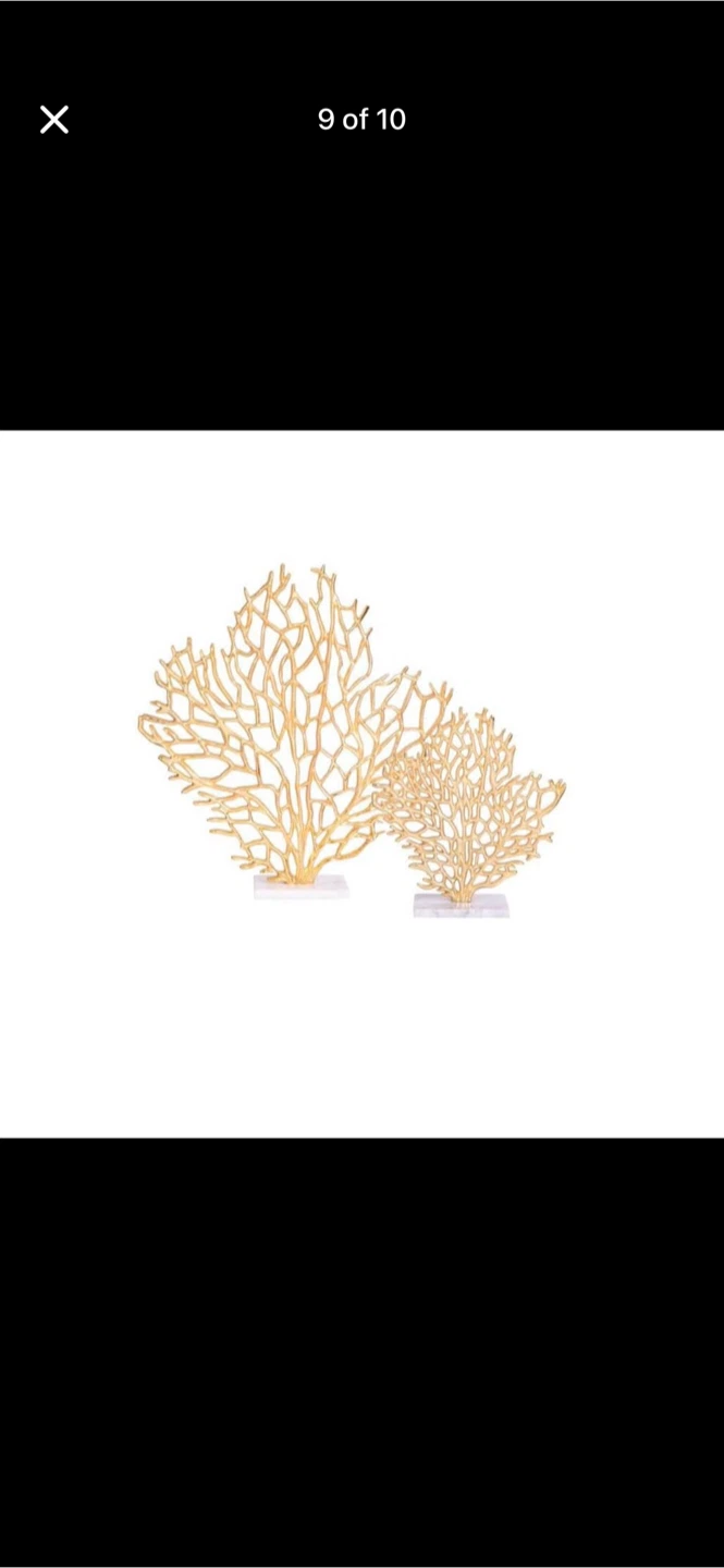 Set of Silver Coral Decorative Sculpture