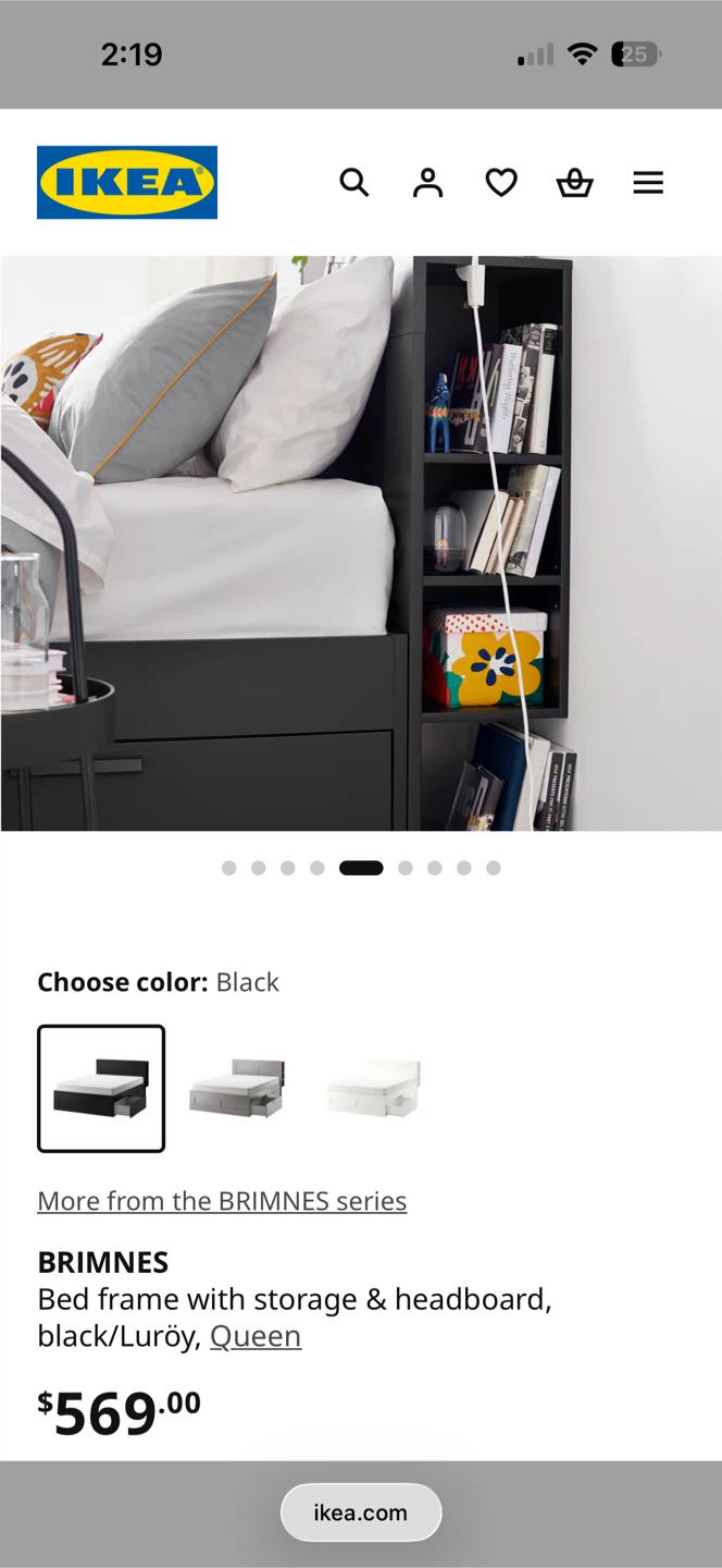 IKEA BRIMNES Bed with 4 drawers and Headboard - photo 2