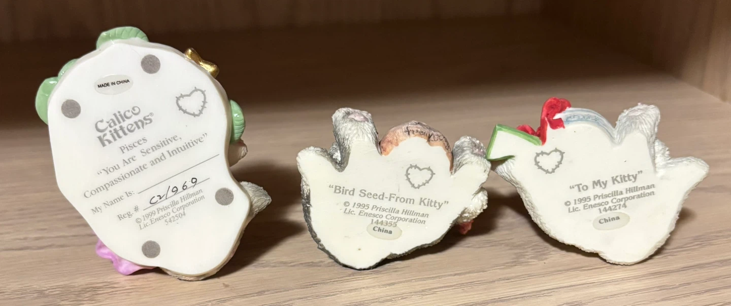 Calico Kittens Figurines - Pisces, Bird Seed, To My Kitty - photo 2