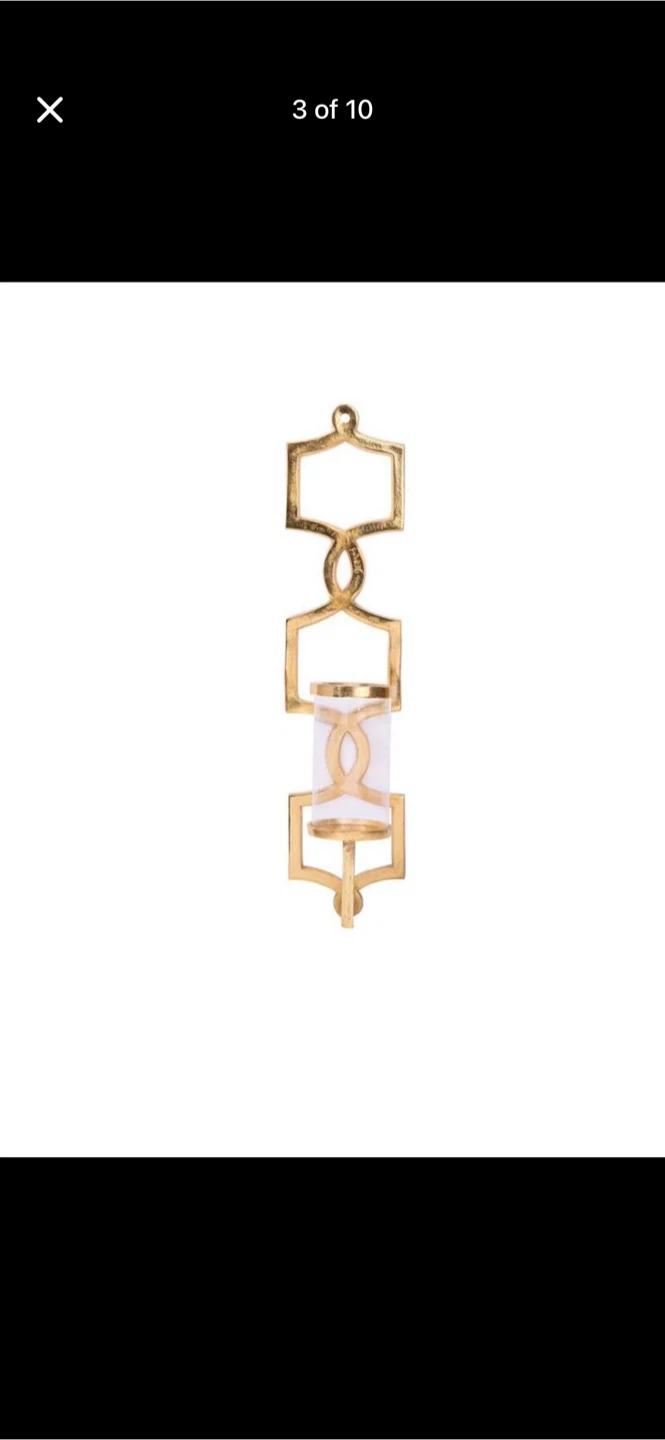 Pair of Gold Wall Sconce with Glass Cylinder