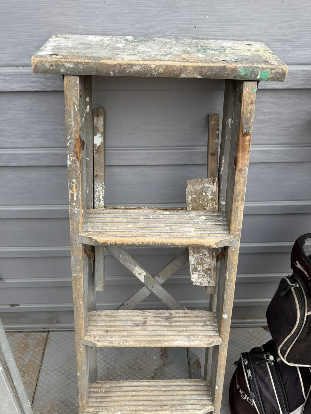 Vintage Wooden Step Stool Ladder- one meter