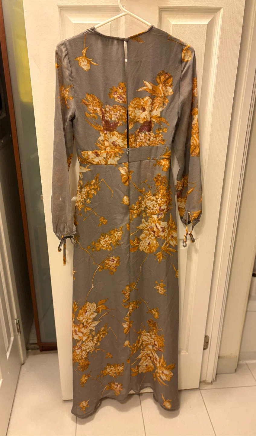 Lulus Grey Floral Maxi Dress / Romper - photo 5