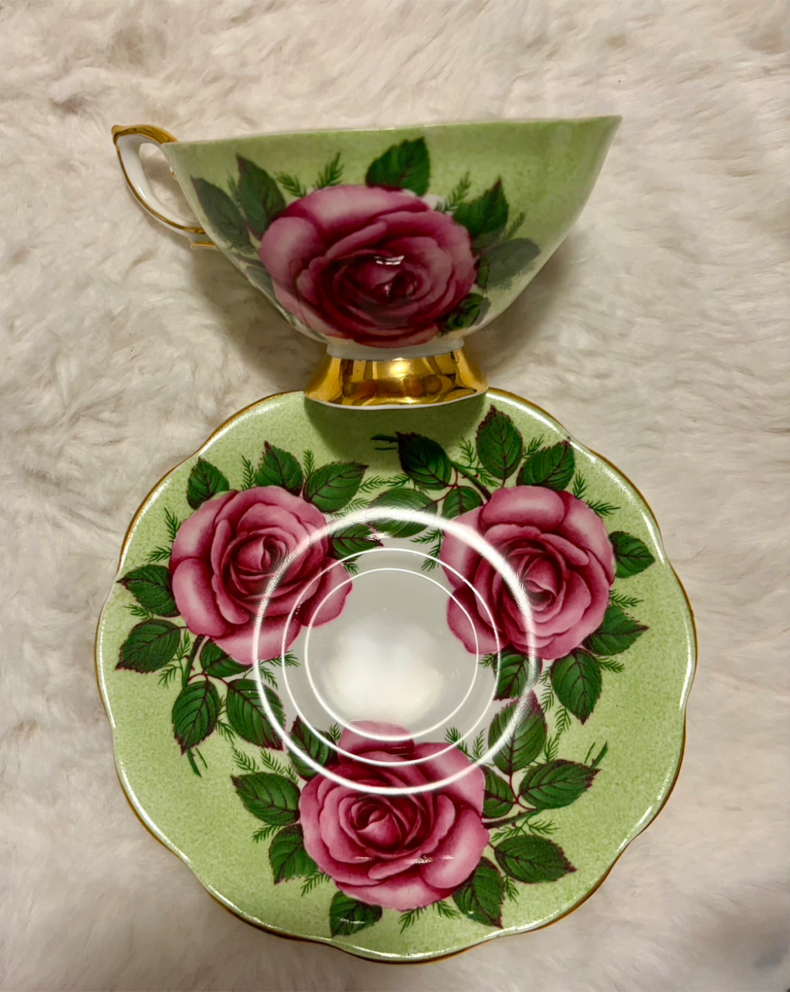 Vintage Royal Standard Teacup Saucer Pink Roses - photo 2