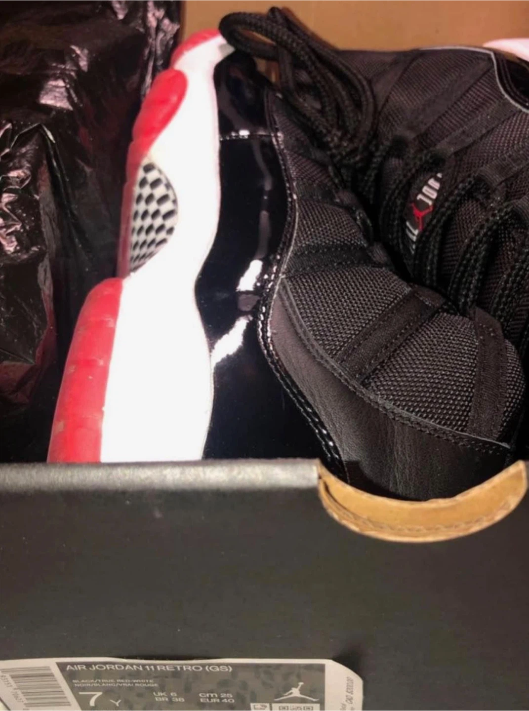 Air Jordan 11 Retro (GS) Black Red - photo 4
