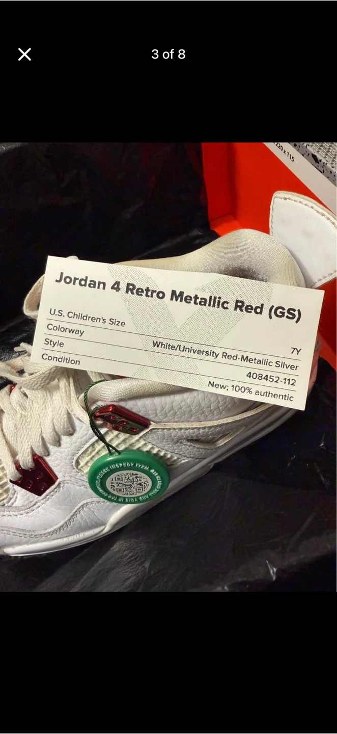 Jordan 4 Retro Metallic Red (GS) Shoes - photo 3