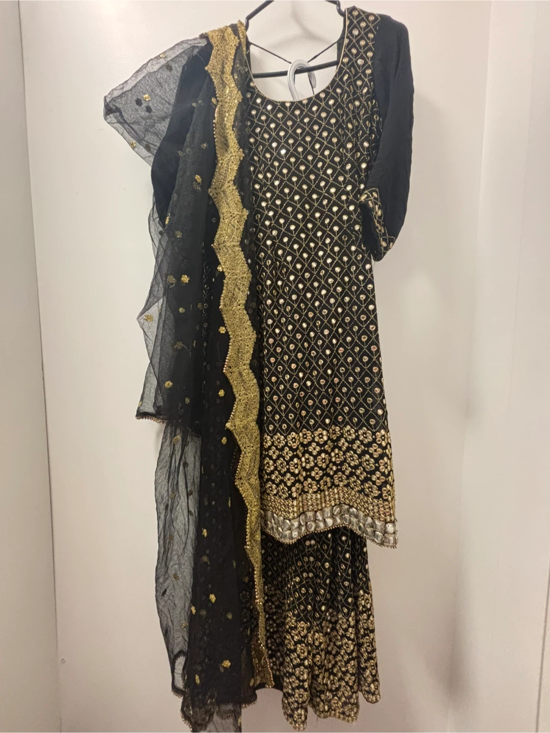 Black Sharara Suit with Dupatta