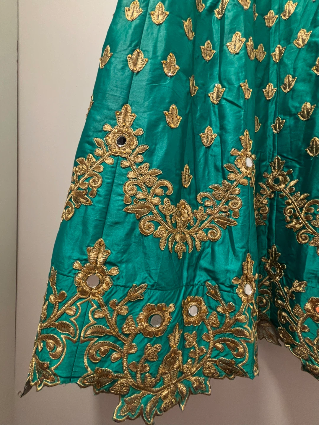 Orange and Teal Lengha with Dupatta - photo 4
