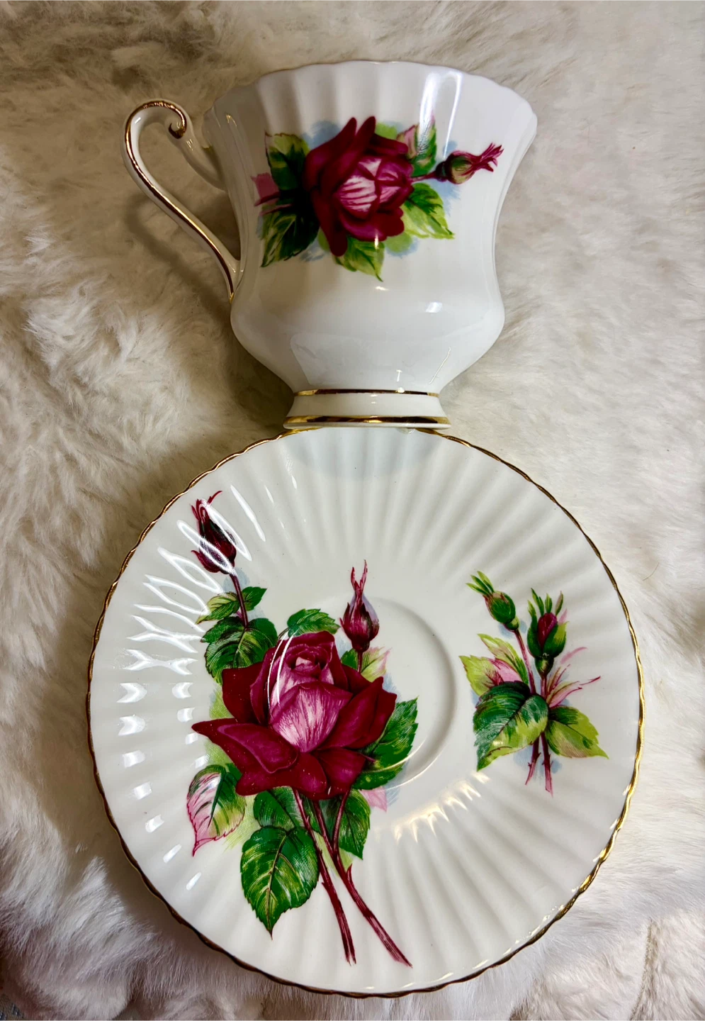 Paragon Bone China Teacup Saucer Queen England Rose - photo 4