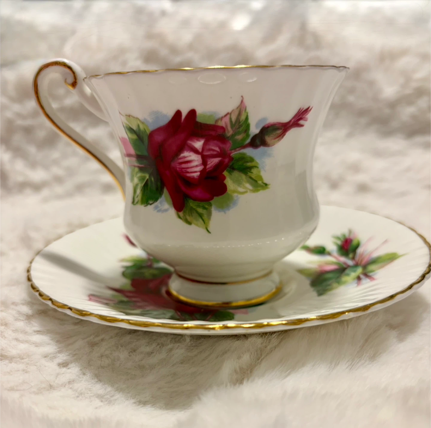 Paragon Bone China Teacup Saucer Queen England Rose