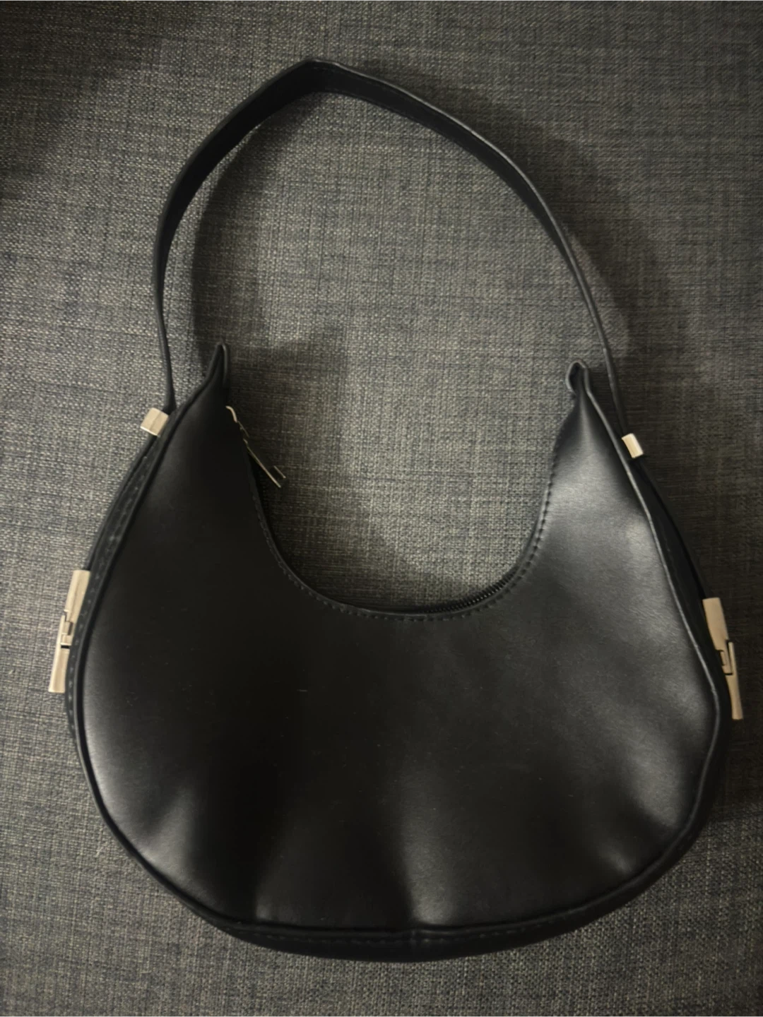 Faux Black Leather Purse
