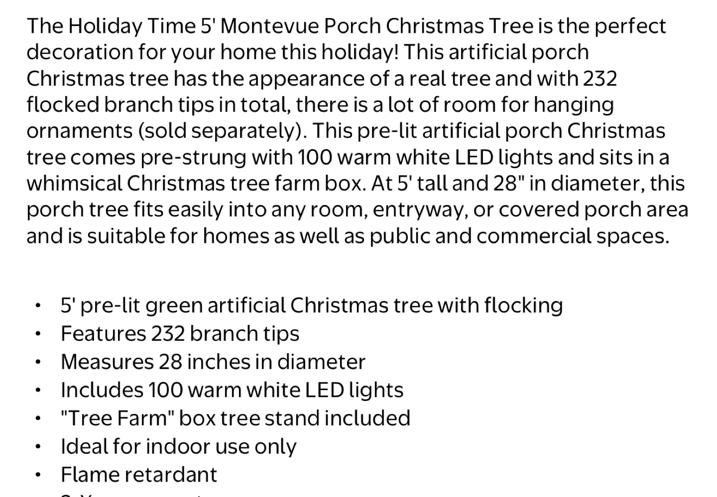 Holiday Time 5' Montevue Porch Christmas Tree - photo 5