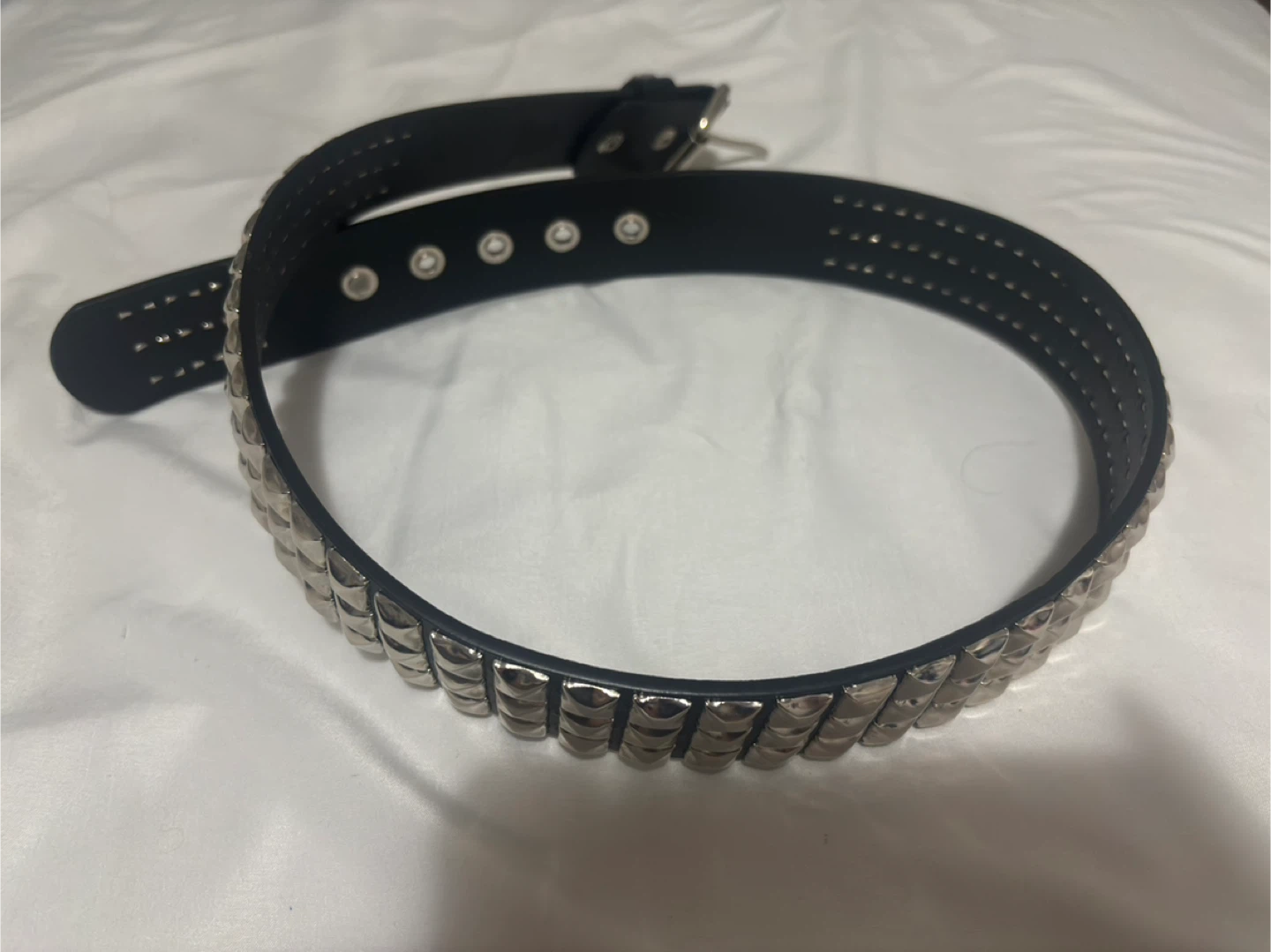 Unisex Silver Studded Belt
