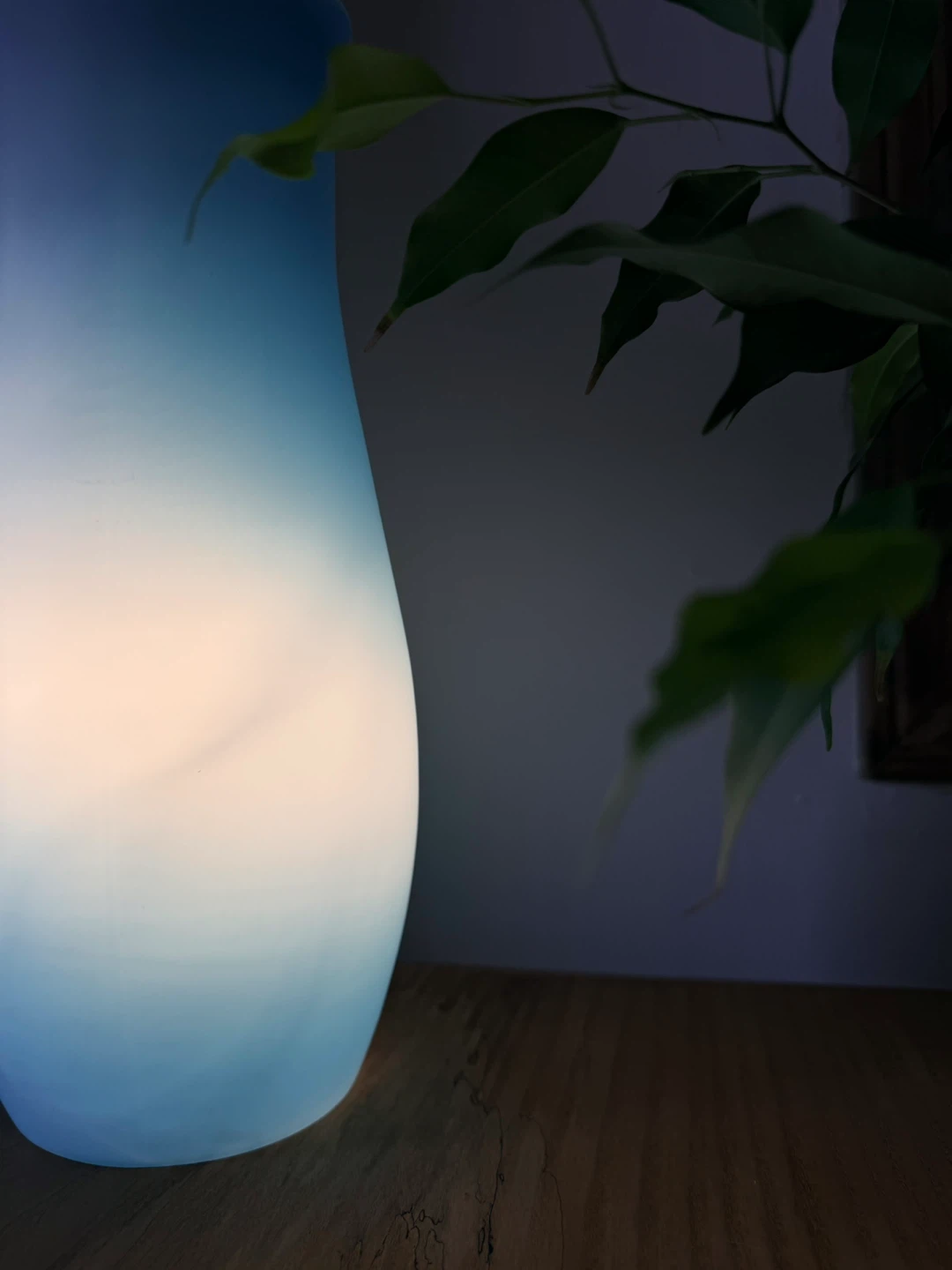 Vintage IKEA MYLONIT Blue Glass Table Lamp - Ambient Light - photo 2