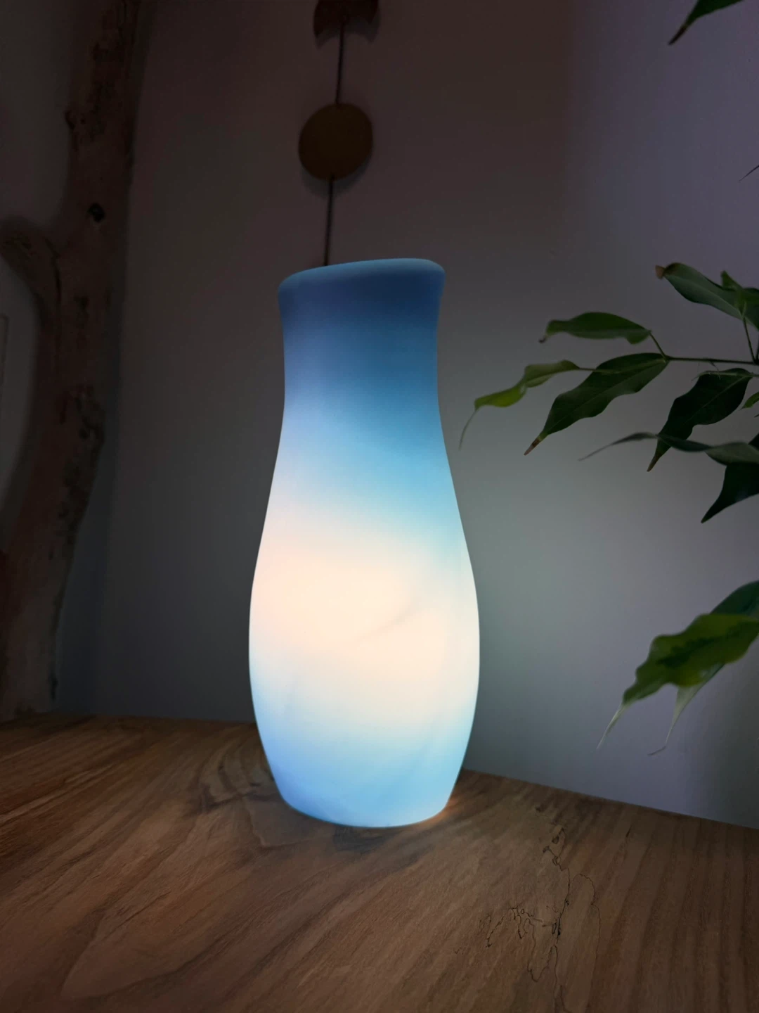 Vintage IKEA MYLONIT Blue Glass Table Lamp - Ambient Light