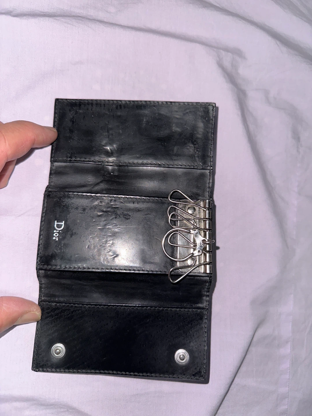 Dior Black Leather Key Holder - photo 3