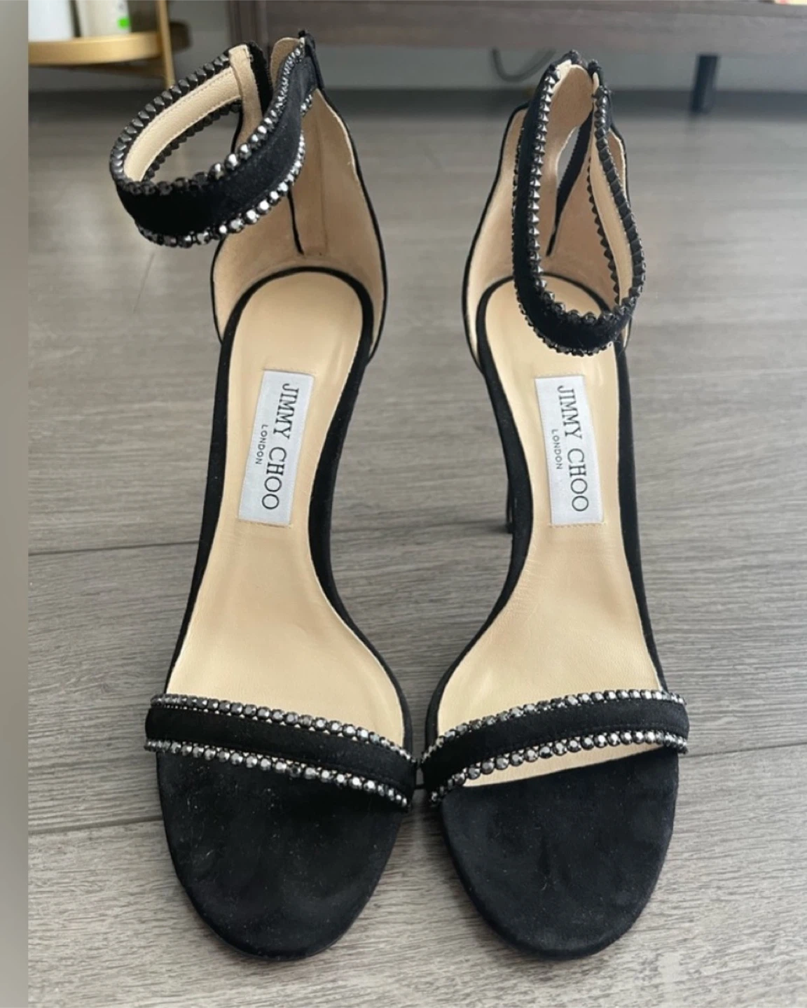 Jimmy Choo Dochas Suede Crystal Embellished Heels Size 39