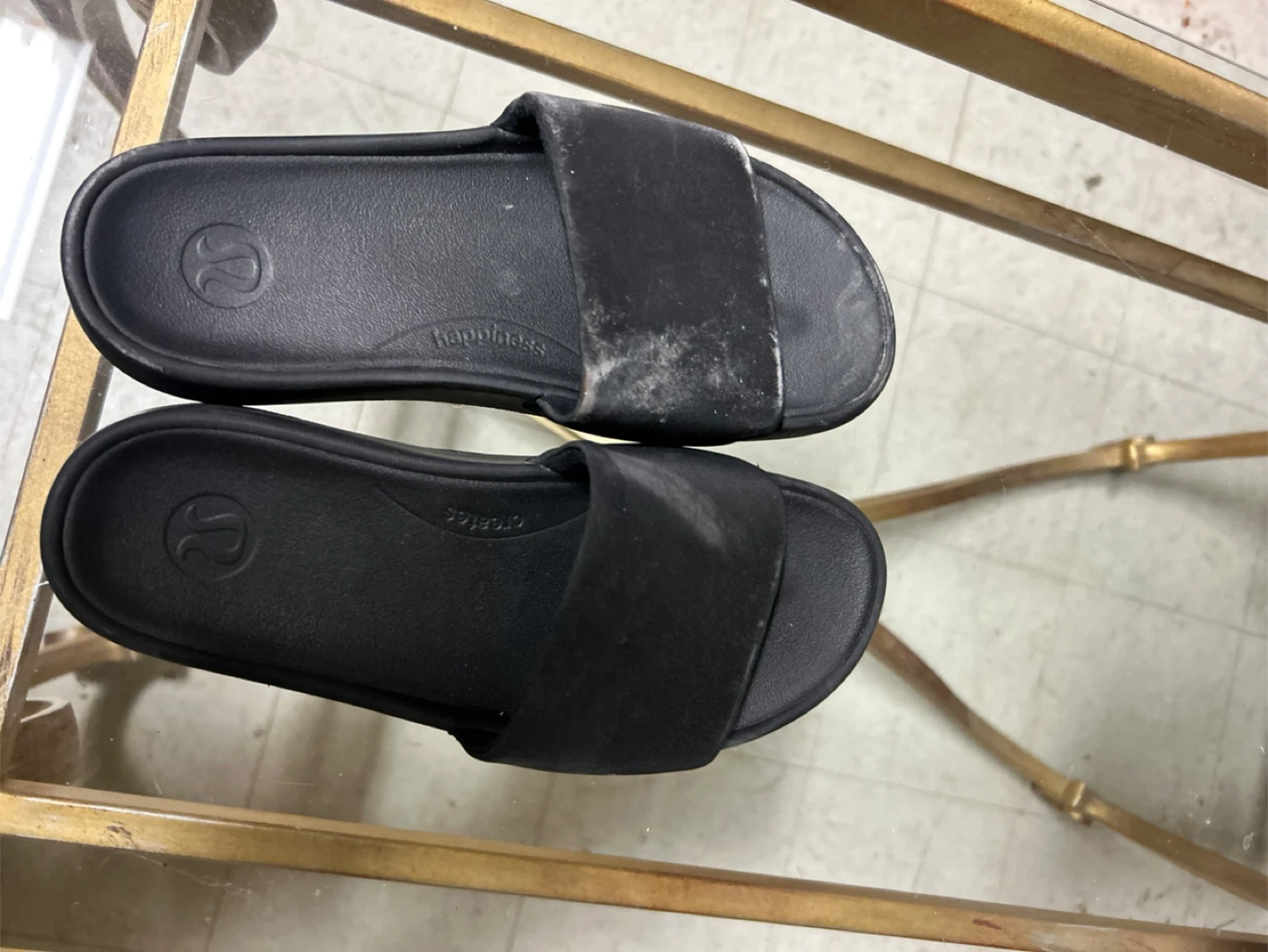 Lululemon Black Slide Sandals