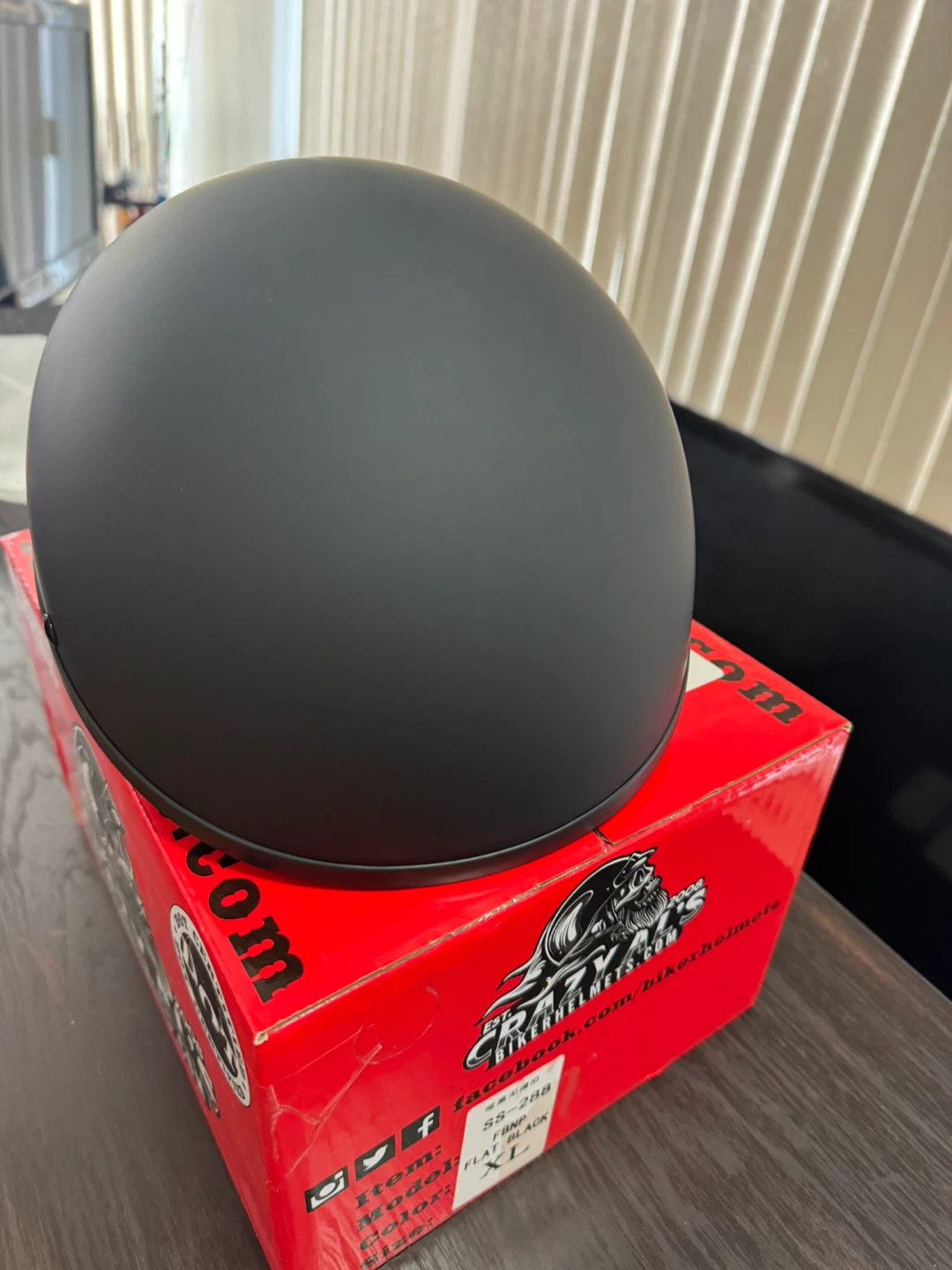Crazy Al's SS-28B Flat Black DOT Motorcycle Helmet XL - photo 3