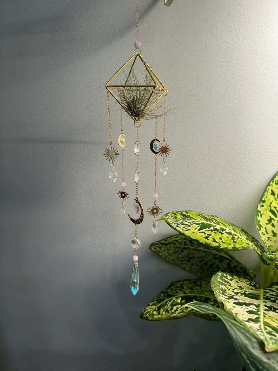 Sun and Moon Airplant Suncatchers w/ live Airplant Madusae - photo 5