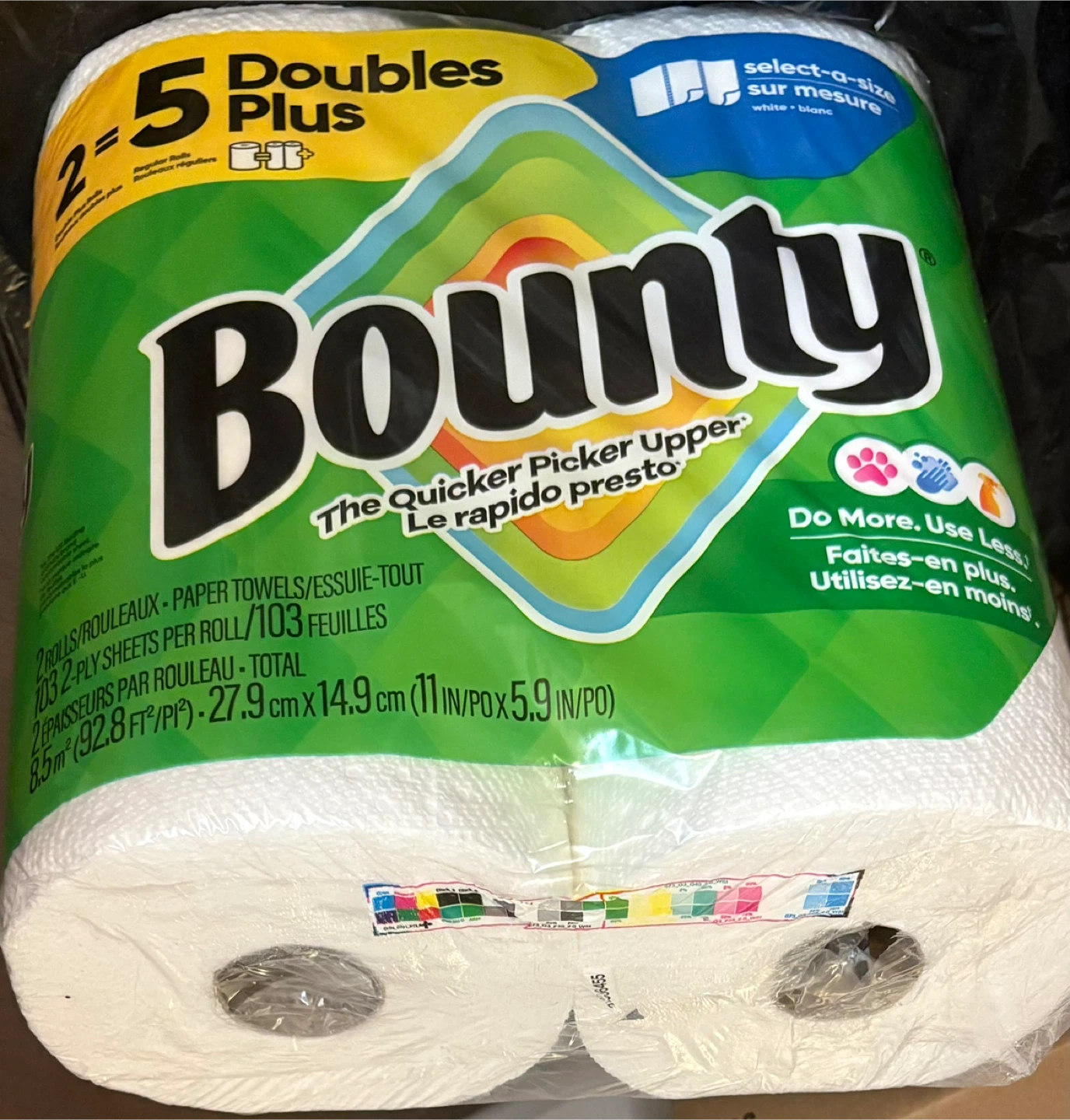 Bounty Select-A-Size Paper Towels - 5 Double Plus Rolls
