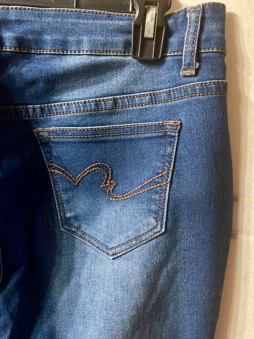 Blue Distressed Denim Jeans Size 17 - photo 5