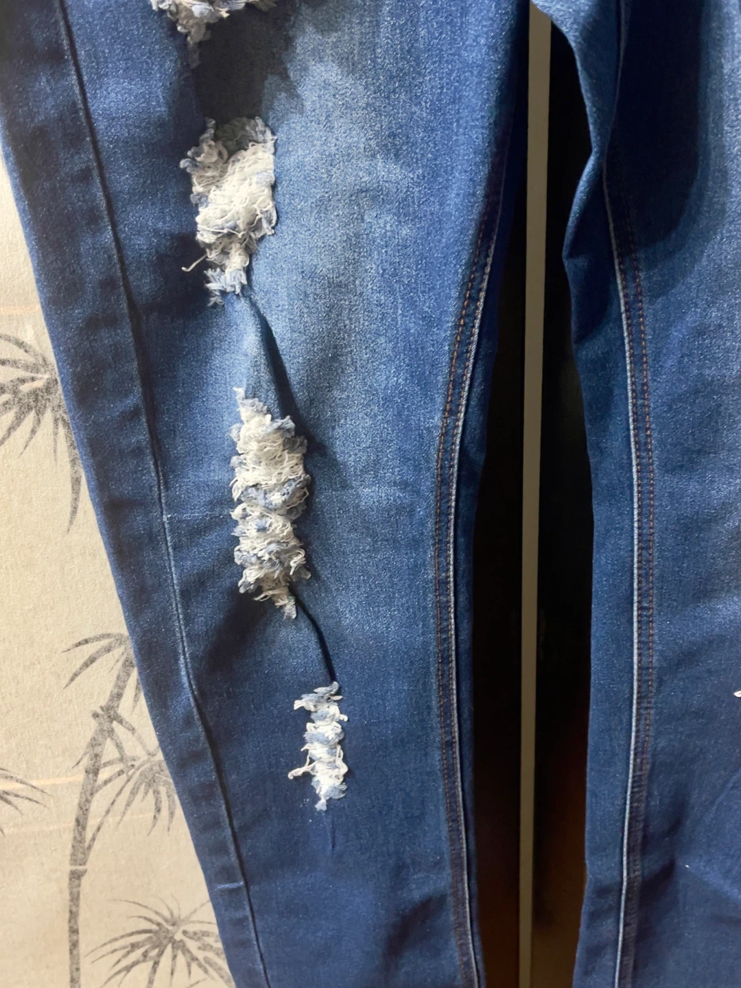 Blue Distressed Denim Jeans Size 17 - photo 3