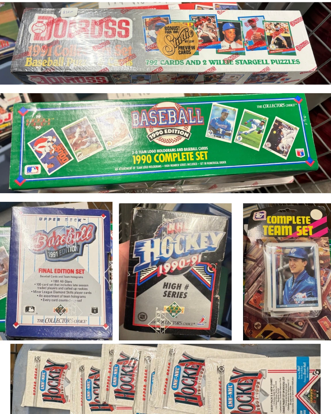 Vintage Sports Card Collection Bundle 1990–1992 Complete Sets