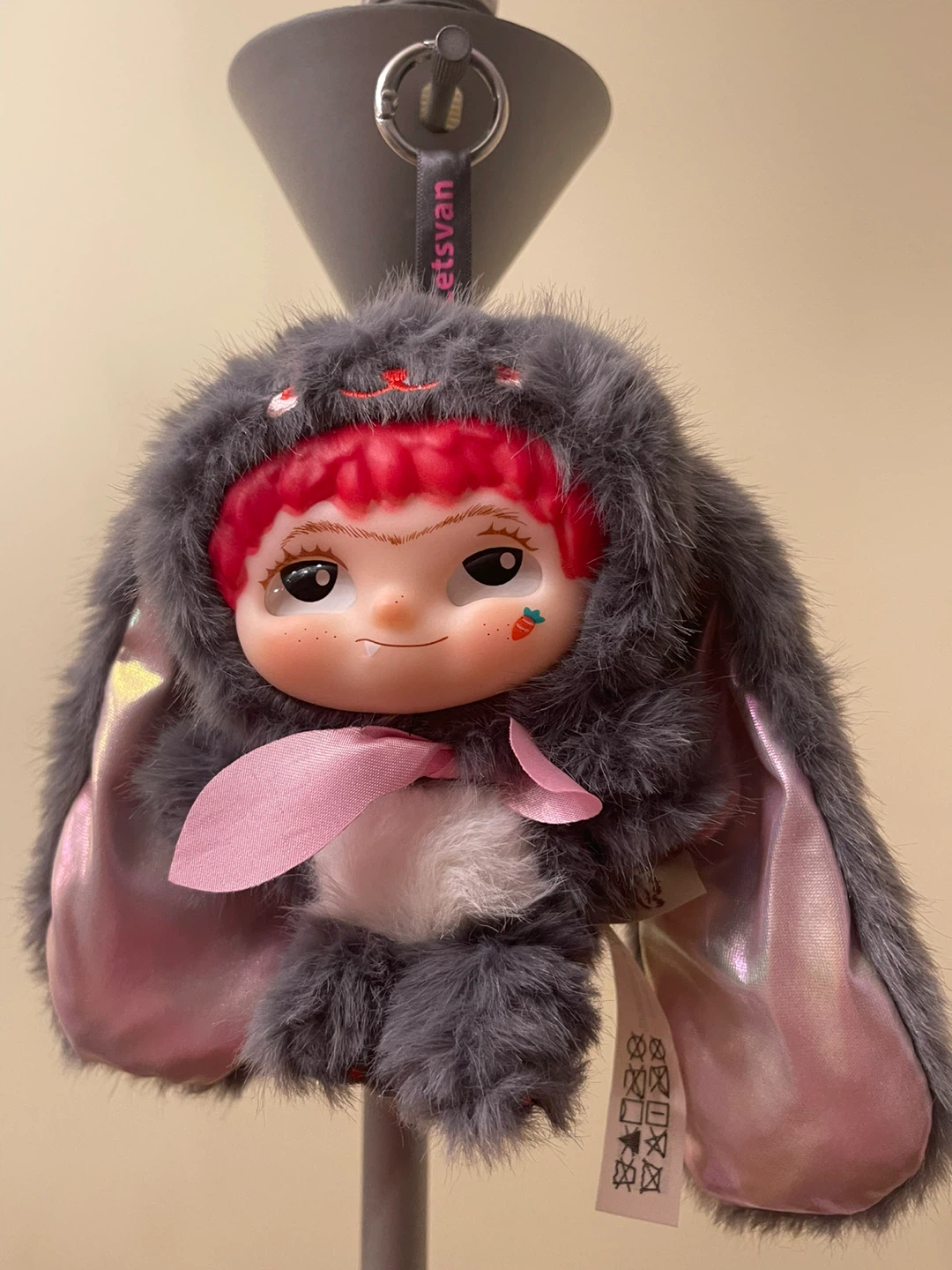 Wakuku Furry Bunny Doll Keychain