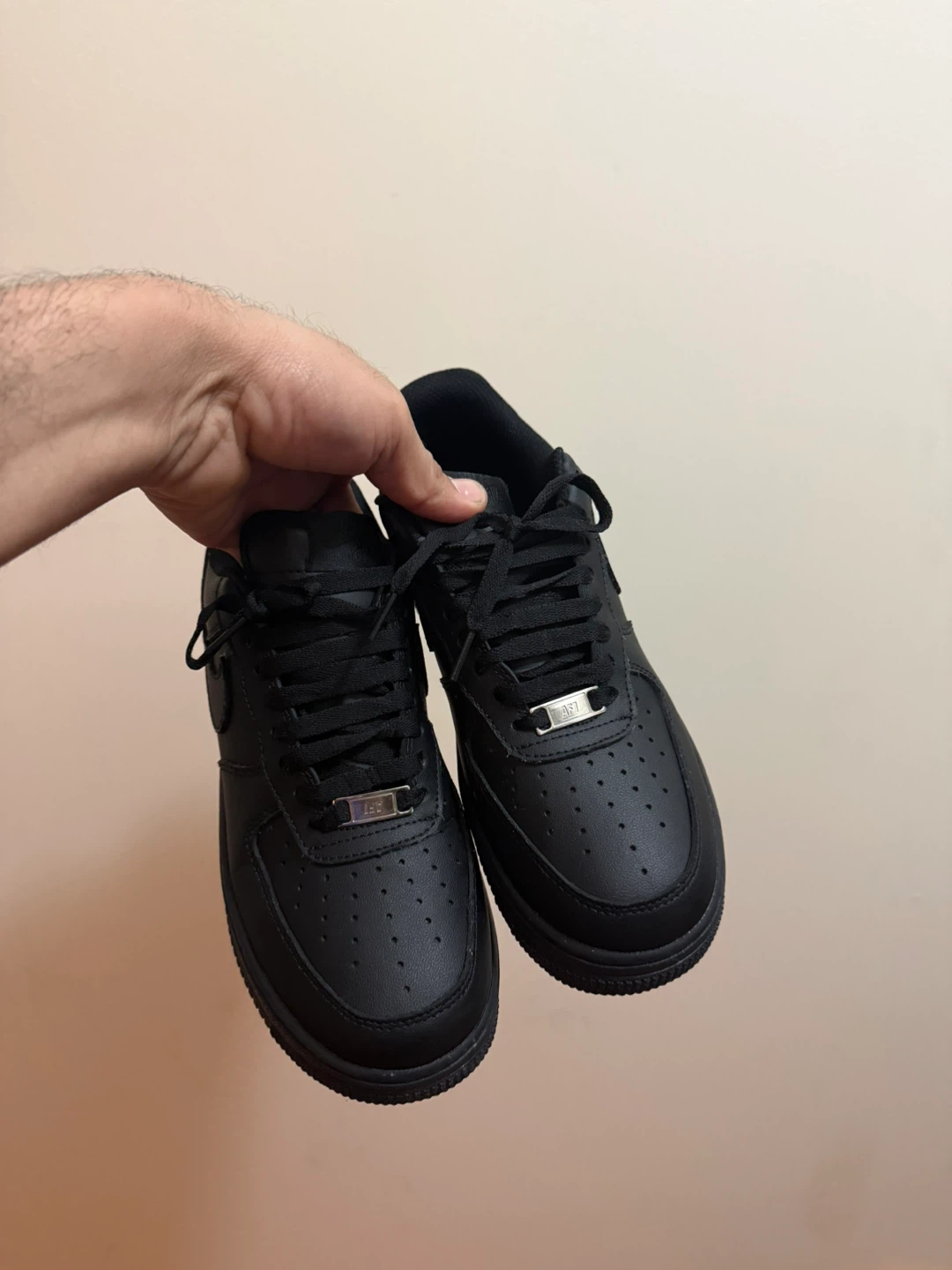 Nike Air Force 1 Low Black Leather Sneakers - photo 2