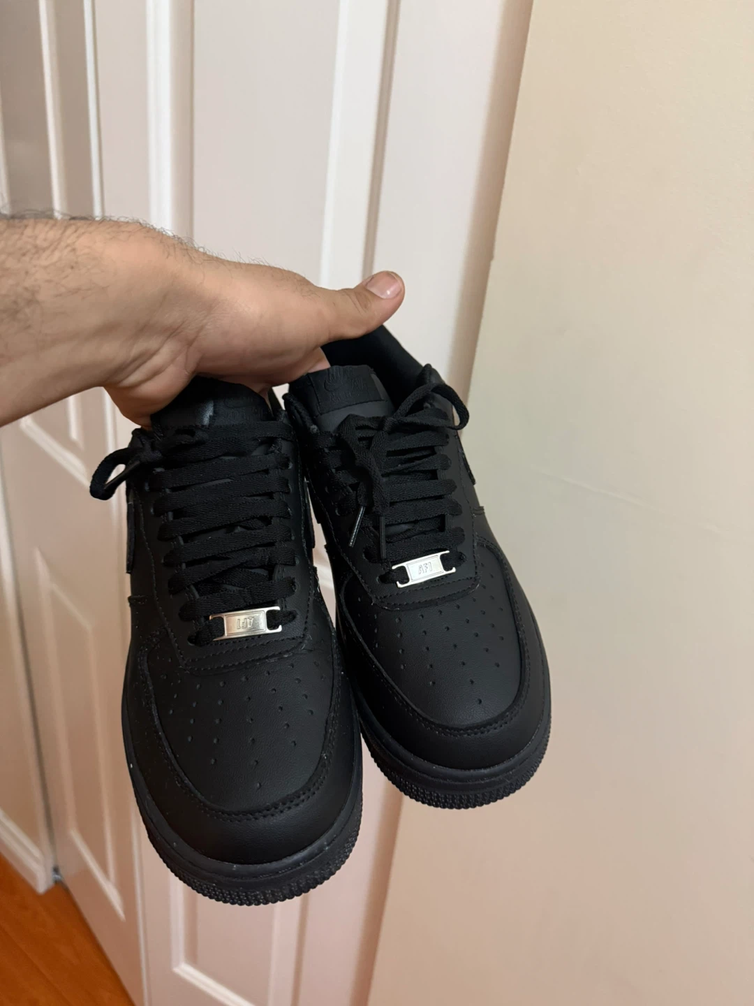 Nike Air Force 1 Low Black Leather Sneakers - photo 5