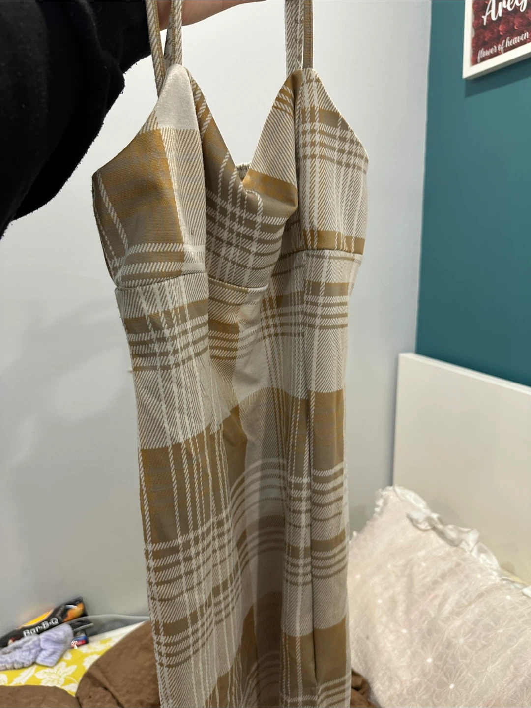Aeropostale Plaid Spaghetti Strap Dress - M