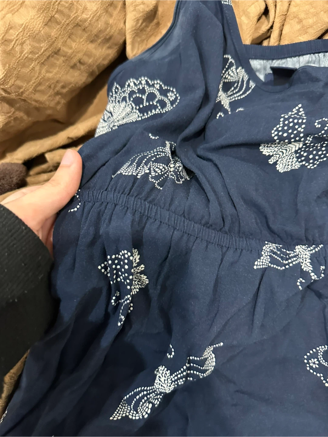 Navy Blue Butterfly Print Dress - photo 3