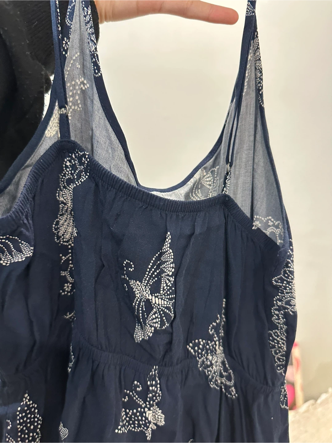 Navy Blue Butterfly Print Dress - photo 2
