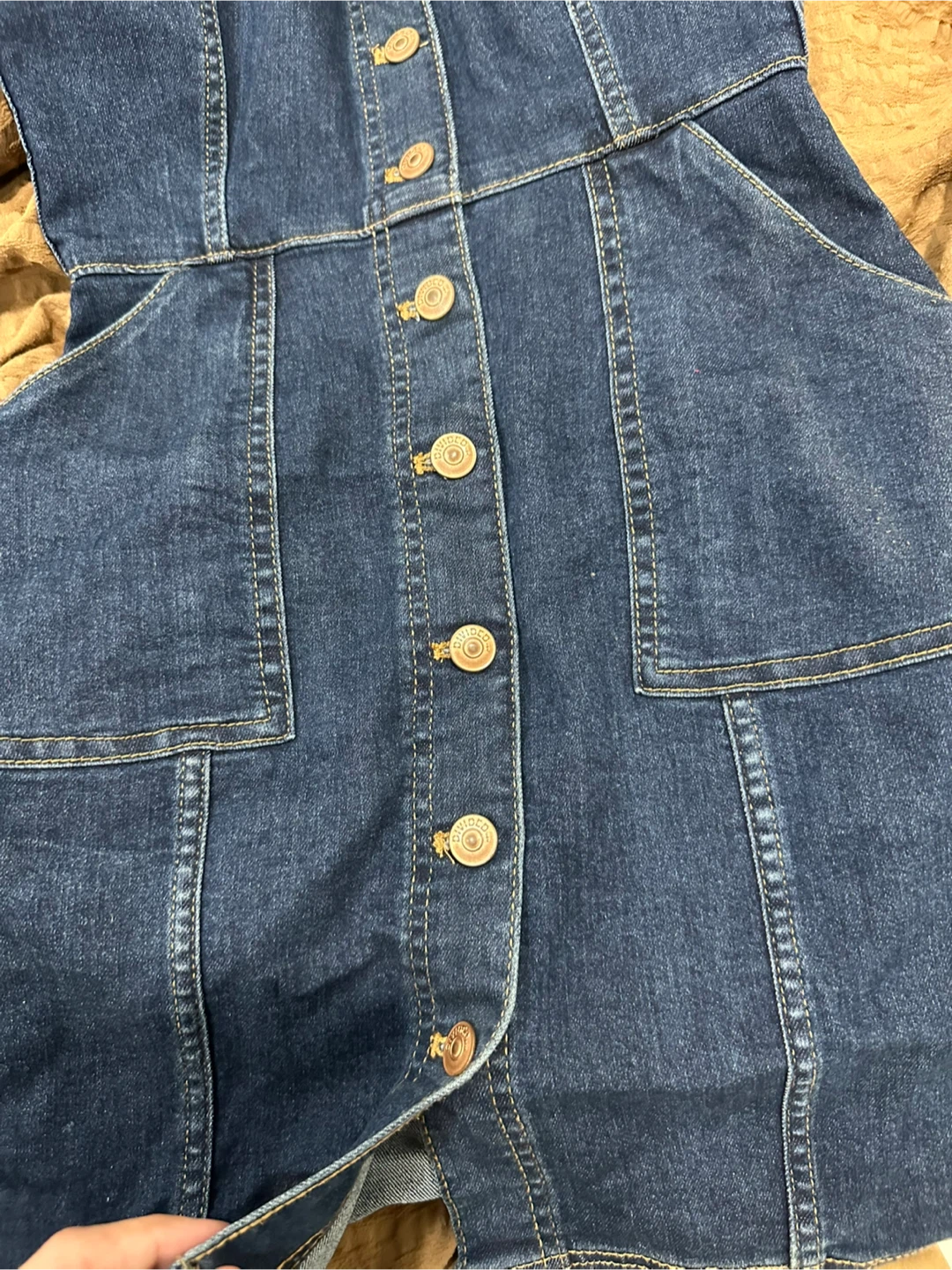 Denim Pinafore Dress - photo 3