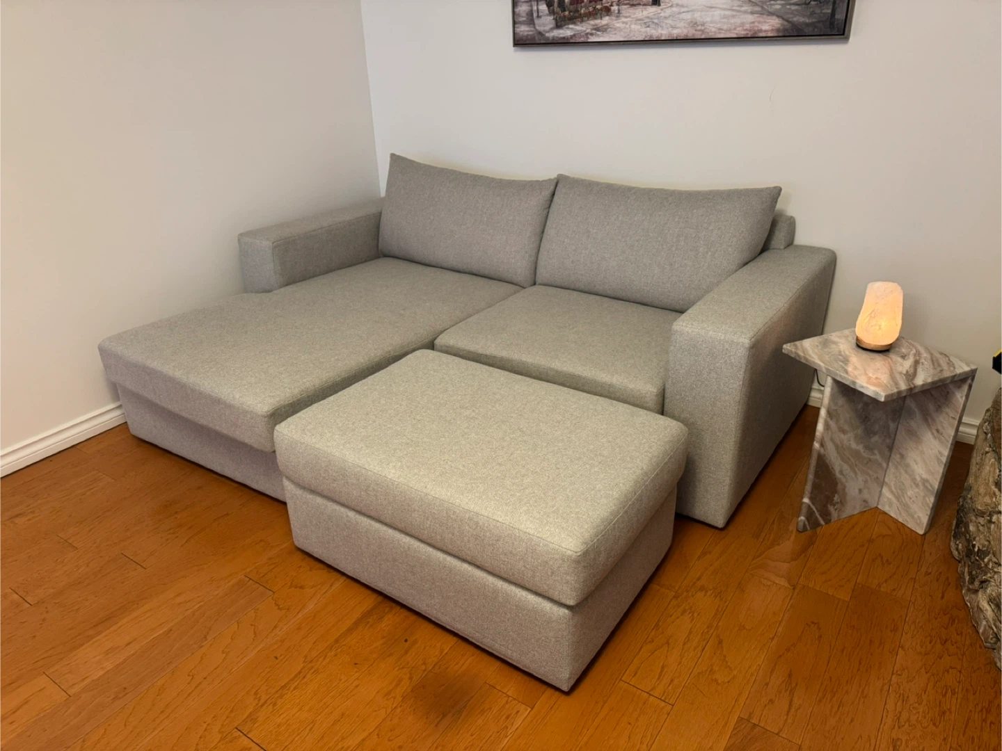 Grey Sectional Sofa with Ottoman
