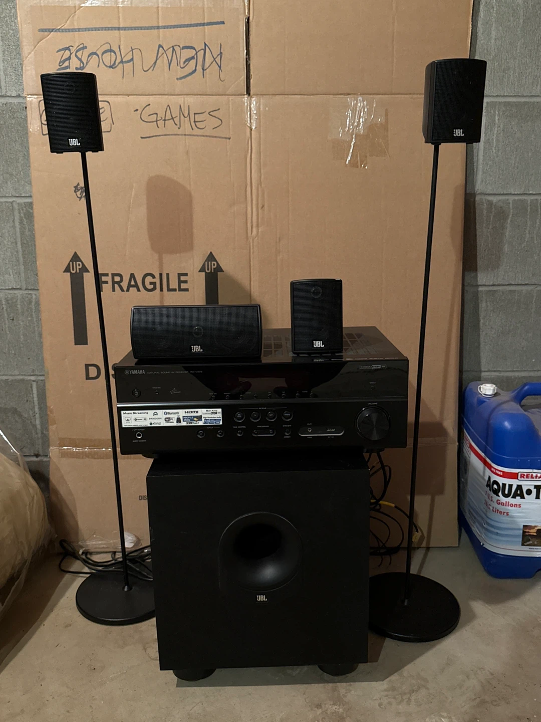 Yamaha RX-V479 AV Receiver with JBL Speakers and Subwoofer