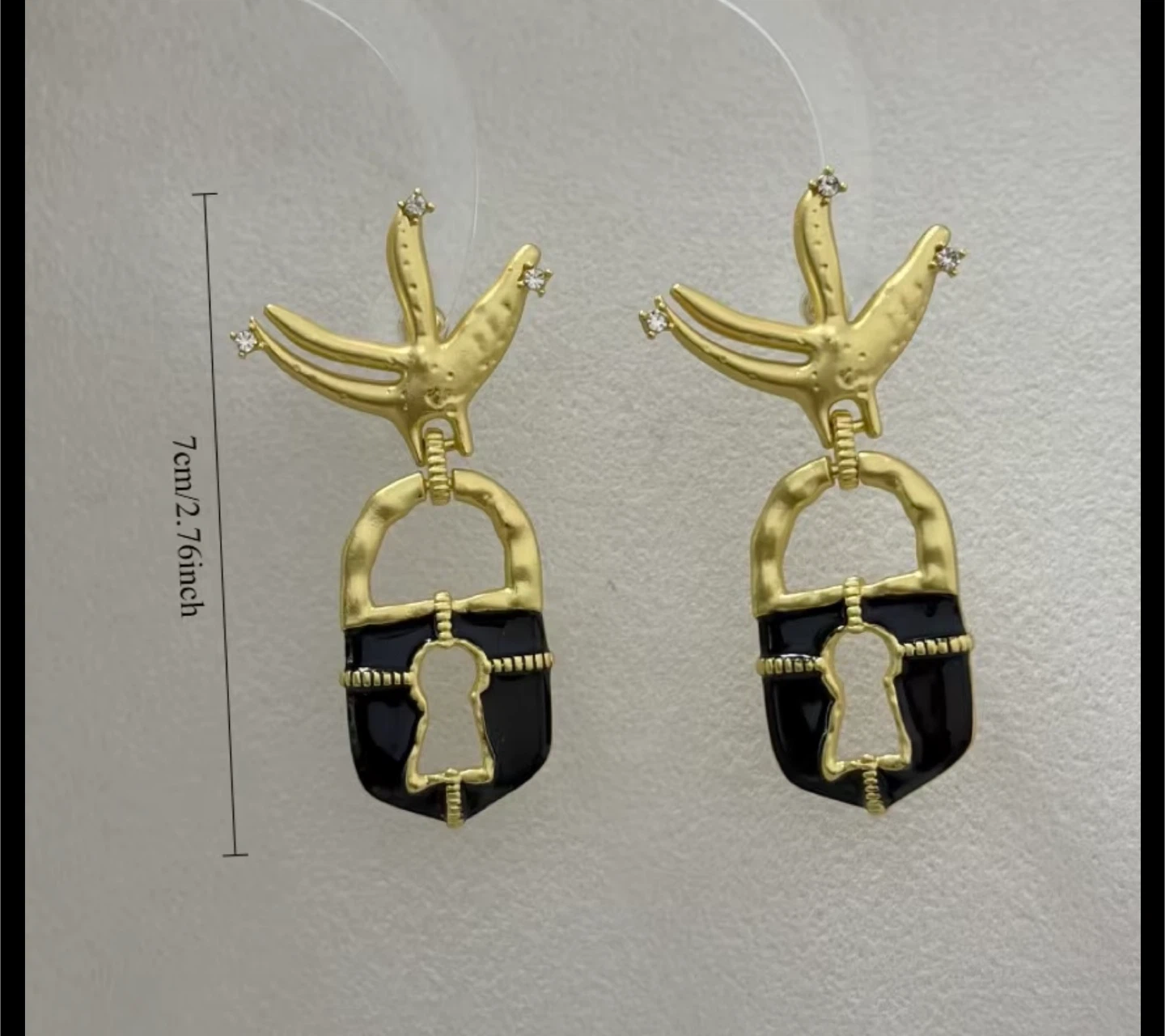 Schiaparelli Inspired Gold and Black Statement Earrings - photo 2