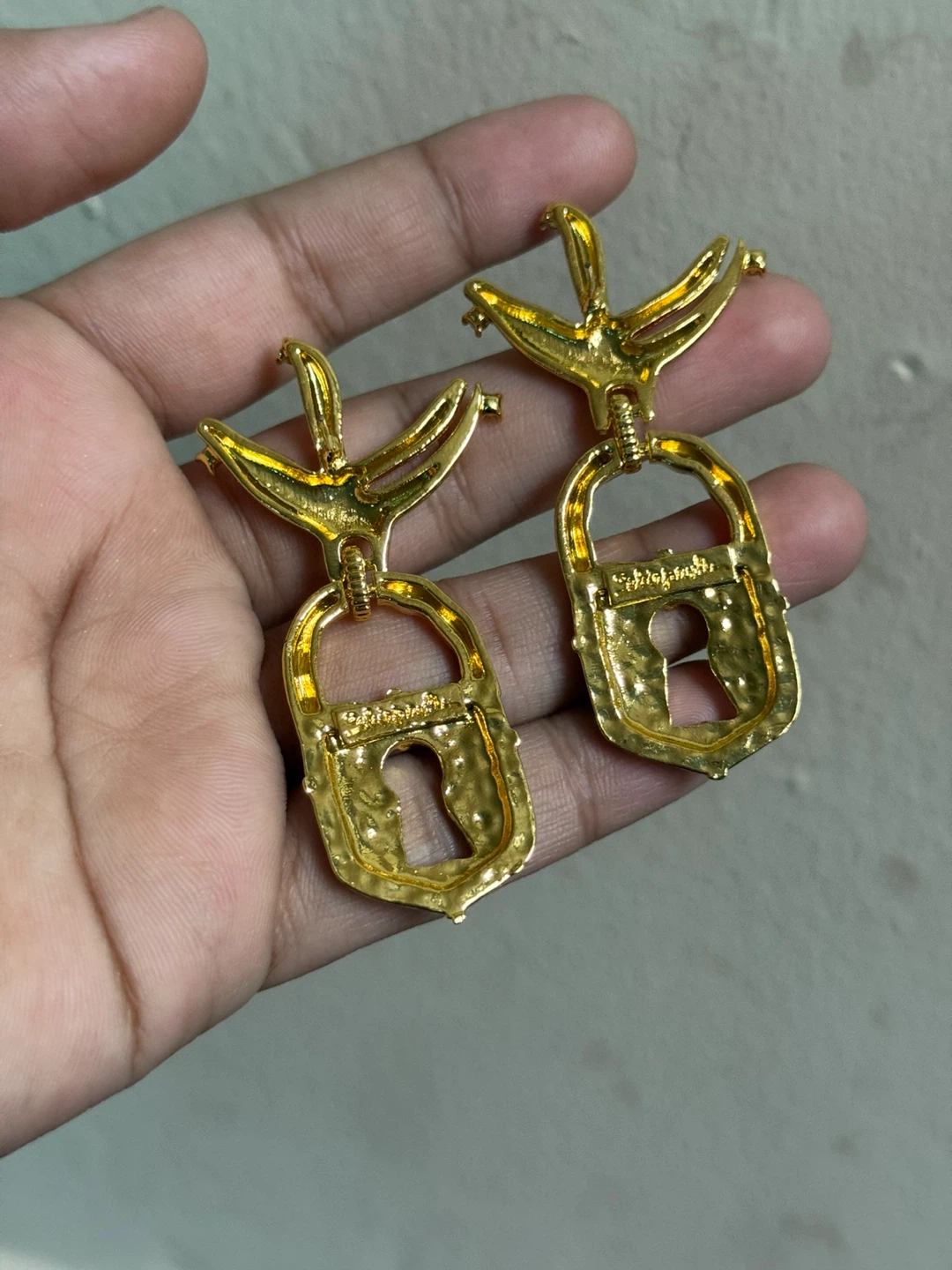 Schiaparelli Inspired Gold and Black Statement Earrings - photo 5