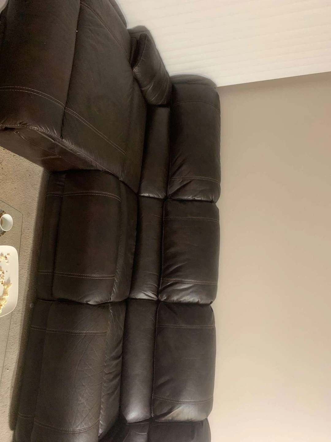 Brown Leather Sectional Reclining Sofa