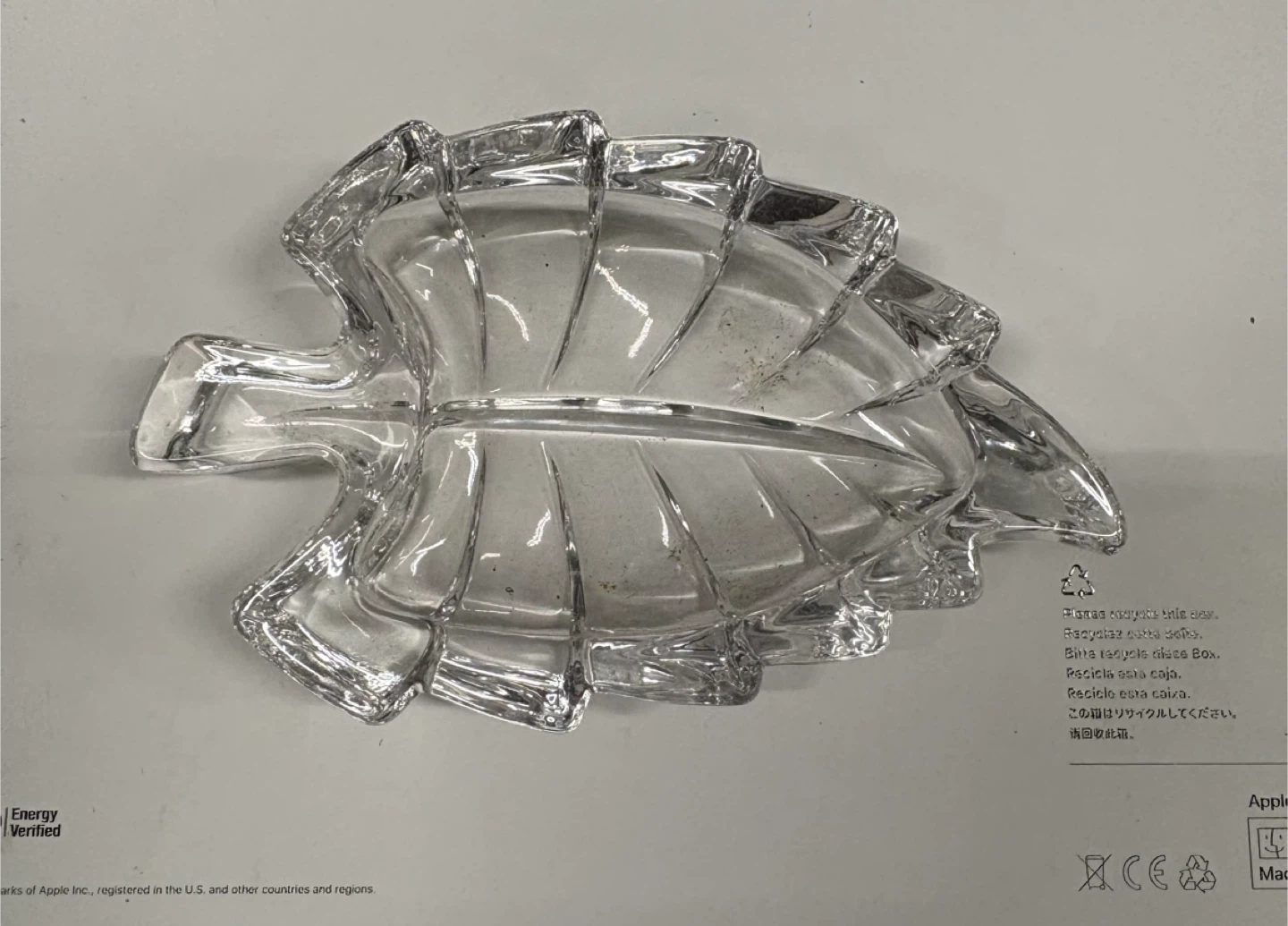 Clear Glass Leaf Dish – Decorative Serving Bowl - Small