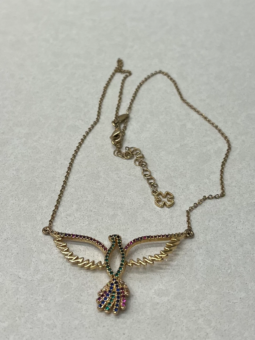 Gold-tone bird pendant necklace