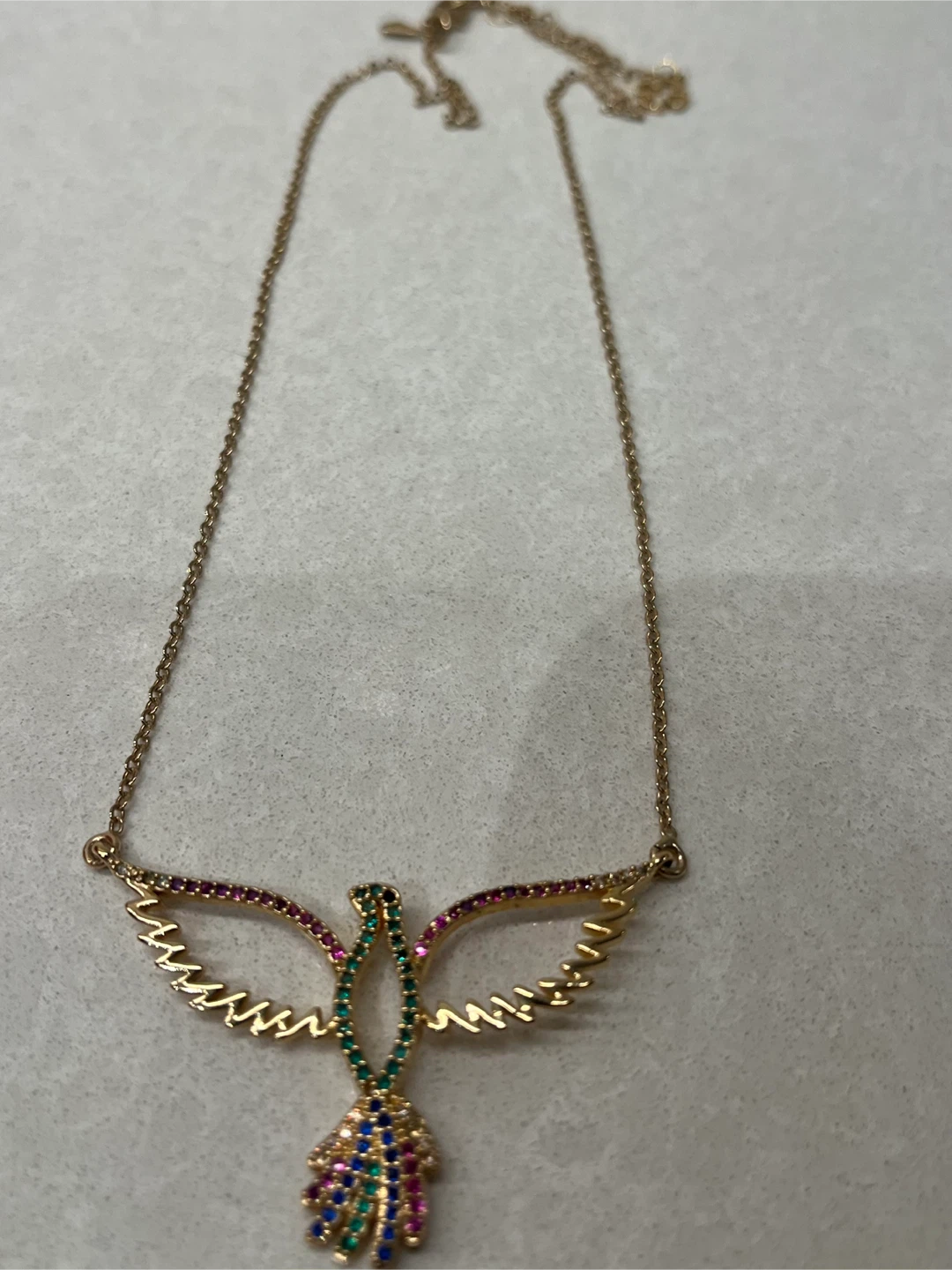 Gold-tone bird pendant necklace - photo 2